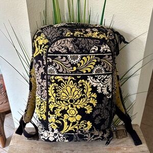 Vera Bradley Yellow and Black Floral Backpack